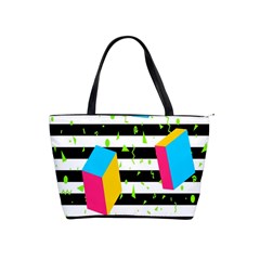 Cube Line Polka Dots Horizontal Triangle Pink Yellow Blue Green Black Flag Shoulder Handbags