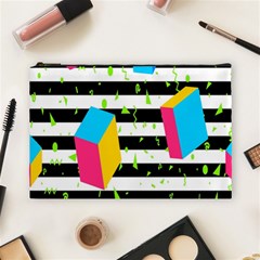 Cube Line Polka Dots Horizontal Triangle Pink Yellow Blue Green Black Flag Cosmetic Bag (large)  by Mariart