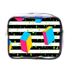 Cube Line Polka Dots Horizontal Triangle Pink Yellow Blue Green Black Flag Mini Toiletries Bags by Mariart