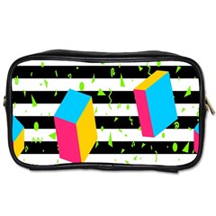 Cube Line Polka Dots Horizontal Triangle Pink Yellow Blue Green Black Flag Toiletries Bags 2-side by Mariart