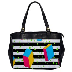 Cube Line Polka Dots Horizontal Triangle Pink Yellow Blue Green Black Flag Office Handbags by Mariart