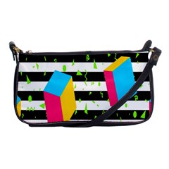 Cube Line Polka Dots Horizontal Triangle Pink Yellow Blue Green Black Flag Shoulder Clutch Bags by Mariart