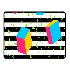 Cube Line Polka Dots Horizontal Triangle Pink Yellow Blue Green Black Flag Fleece Blanket (small)