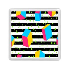 Cube Line Polka Dots Horizontal Triangle Pink Yellow Blue Green Black Flag Memory Card Reader (square)  by Mariart