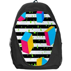 Cube Line Polka Dots Horizontal Triangle Pink Yellow Blue Green Black Flag Backpack Bag by Mariart