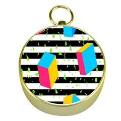 Cube Line Polka Dots Horizontal Triangle Pink Yellow Blue Green Black Flag Gold Compasses by Mariart