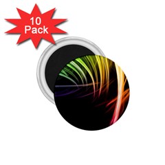 Colorful Abstract Fantasy Modern Green Gold Purple Light Black Line 1 75  Magnets (10 Pack) 