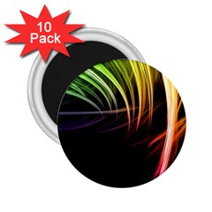 Colorful Abstract Fantasy Modern Green Gold Purple Light Black Line 2 25  Magnets (10 Pack)  by Mariart