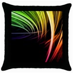 Colorful Abstract Fantasy Modern Green Gold Purple Light Black Line Throw Pillow Case (Black) Front