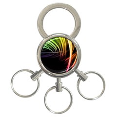 Colorful Abstract Fantasy Modern Green Gold Purple Light Black Line 3-ring Key Chains by Mariart