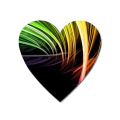 Colorful Abstract Fantasy Modern Green Gold Purple Light Black Line Heart Magnet