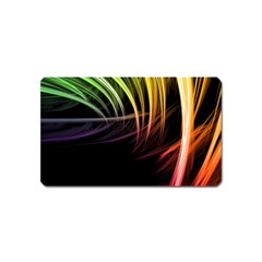 Colorful Abstract Fantasy Modern Green Gold Purple Light Black Line Magnet (name Card) by Mariart