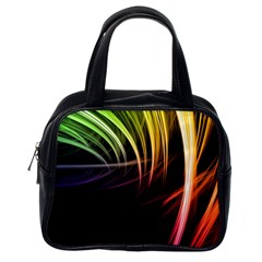 Colorful Abstract Fantasy Modern Green Gold Purple Light Black Line Classic Handbags (one Side) by Mariart