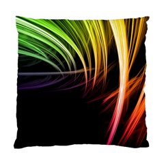 Colorful Abstract Fantasy Modern Green Gold Purple Light Black Line Standard Cushion Case (one Side) by Mariart