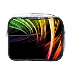 Colorful Abstract Fantasy Modern Green Gold Purple Light Black Line Mini Toiletries Bags by Mariart