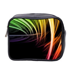 Colorful Abstract Fantasy Modern Green Gold Purple Light Black Line Mini Toiletries Bag 2-side