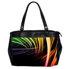 Colorful Abstract Fantasy Modern Green Gold Purple Light Black Line Office Handbags (2 Sides)  by Mariart