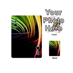 Colorful Abstract Fantasy Modern Green Gold Purple Light Black Line Playing Cards 54 (mini)  by Mariart