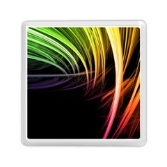 Colorful Abstract Fantasy Modern Green Gold Purple Light Black Line Memory Card Reader (square)  by Mariart