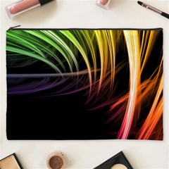 Colorful Abstract Fantasy Modern Green Gold Purple Light Black Line Cosmetic Bag (xxxl)  by Mariart