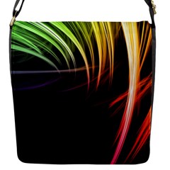 Colorful Abstract Fantasy Modern Green Gold Purple Light Black Line Flap Messenger Bag (s) by Mariart