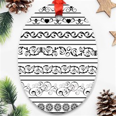 Black White Decorative Ornaments Ornament (oval)