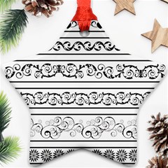 Black White Decorative Ornaments Ornament (star)