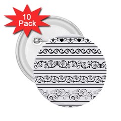 Black White Decorative Ornaments 2 25  Buttons (10 Pack)  by Mariart