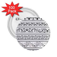 Black White Decorative Ornaments 2 25  Buttons (100 Pack)  by Mariart