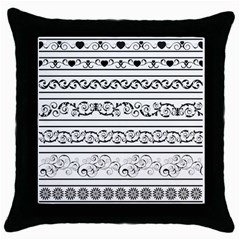 Black White Decorative Ornaments Throw Pillow Case (black) by Mariart