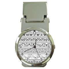 Black White Decorative Ornaments Money Clip Watches by Mariart