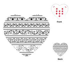 Black White Decorative Ornaments Playing Cards (heart) 