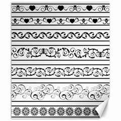 Black White Decorative Ornaments Canvas 8  X 10  by Mariart