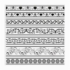 Black White Decorative Ornaments Medium Glasses Cloth (2-side) by Mariart