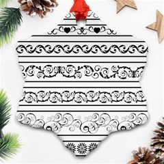 Black White Decorative Ornaments Ornament (snowflake) by Mariart