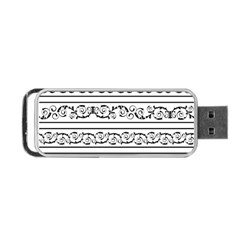 Black White Decorative Ornaments Portable Usb Flash (one Side) by Mariart