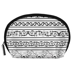 Black White Decorative Ornaments Accessory Pouches (large)  by Mariart