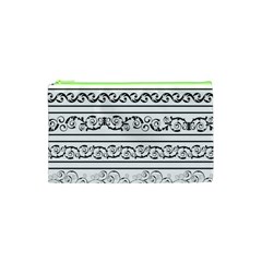 Black White Decorative Ornaments Cosmetic Bag (xs) by Mariart