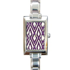 Diamond Key Stripe Purple Chevron Rectangle Italian Charm Watch