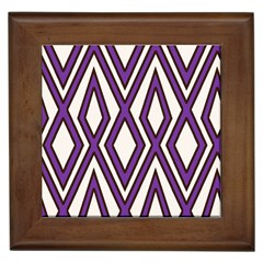 Diamond Key Stripe Purple Chevron Framed Tiles by Mariart