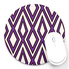 Diamond Key Stripe Purple Chevron Round Mousepads by Mariart