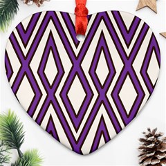 Diamond Key Stripe Purple Chevron Ornament (heart)