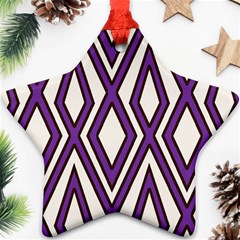 Diamond Key Stripe Purple Chevron Ornament (star)