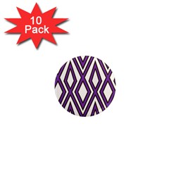 Diamond Key Stripe Purple Chevron 1  Mini Magnet (10 Pack)  by Mariart