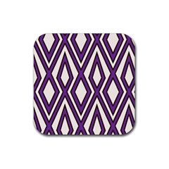 Diamond Key Stripe Purple Chevron Rubber Coaster (square) 