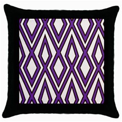 Diamond Key Stripe Purple Chevron Throw Pillow Case (black)