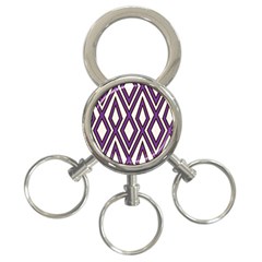 Diamond Key Stripe Purple Chevron 3-ring Key Chains by Mariart