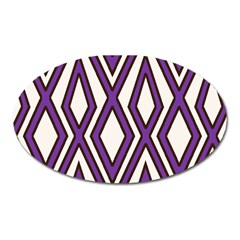 Diamond Key Stripe Purple Chevron Oval Magnet by Mariart