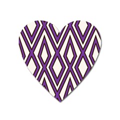 Diamond Key Stripe Purple Chevron Heart Magnet by Mariart