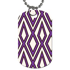 Diamond Key Stripe Purple Chevron Dog Tag (two Sides) by Mariart